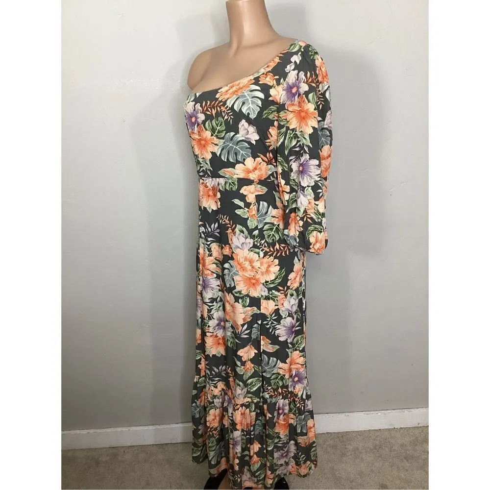 New. L*SPACE floral one shoulder maxi dress.  Size 6. Retail $150 - Image 6