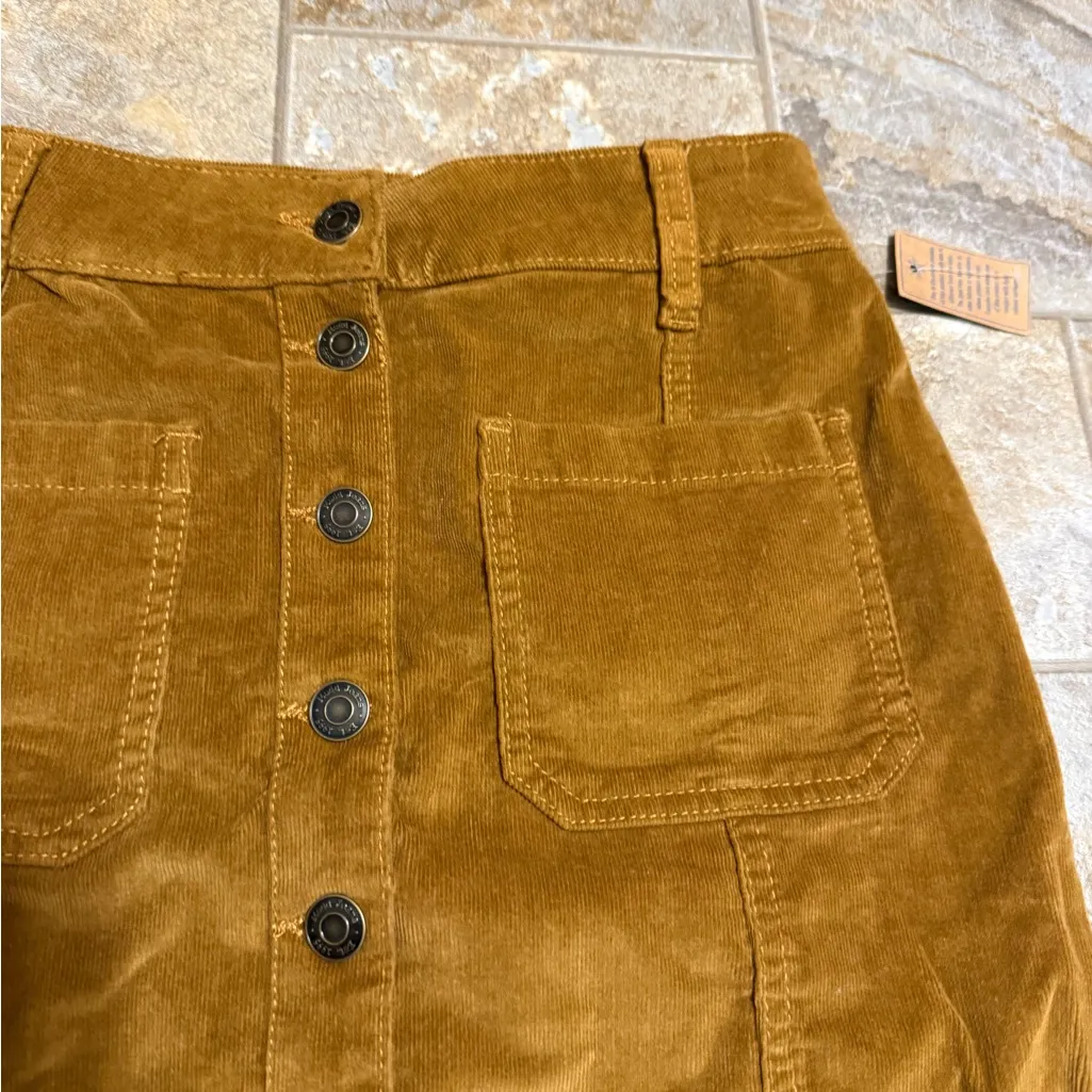 Mudd  | Tan Corduroy Mini Skirt with Buttons - Image 5