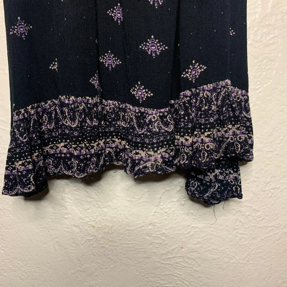 Sun and Shadow Boho Black Beaded Dress Size Small - Image 3