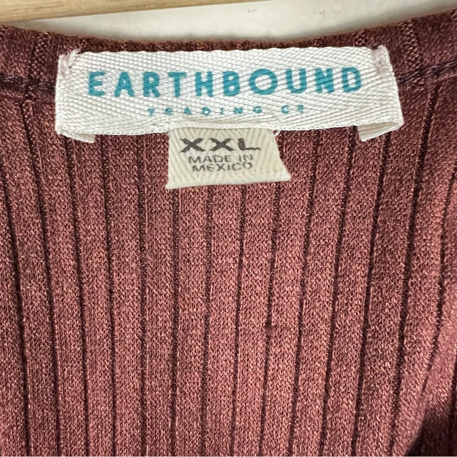 Earthbound Tank Top Womens XXL Brown Ribbed High Neck Sleeveless Knit Minimalist - Image 3