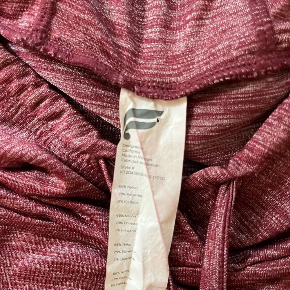 Womens Bea Short Sleeve Athletic Hoodie Burgandy Heather Sz S Preowned - Image 5