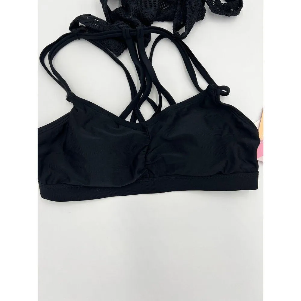 Gossip 2 in 1 Strappy Bikini Top and Cover Shirt Black Size‎ S NWT - Image 2