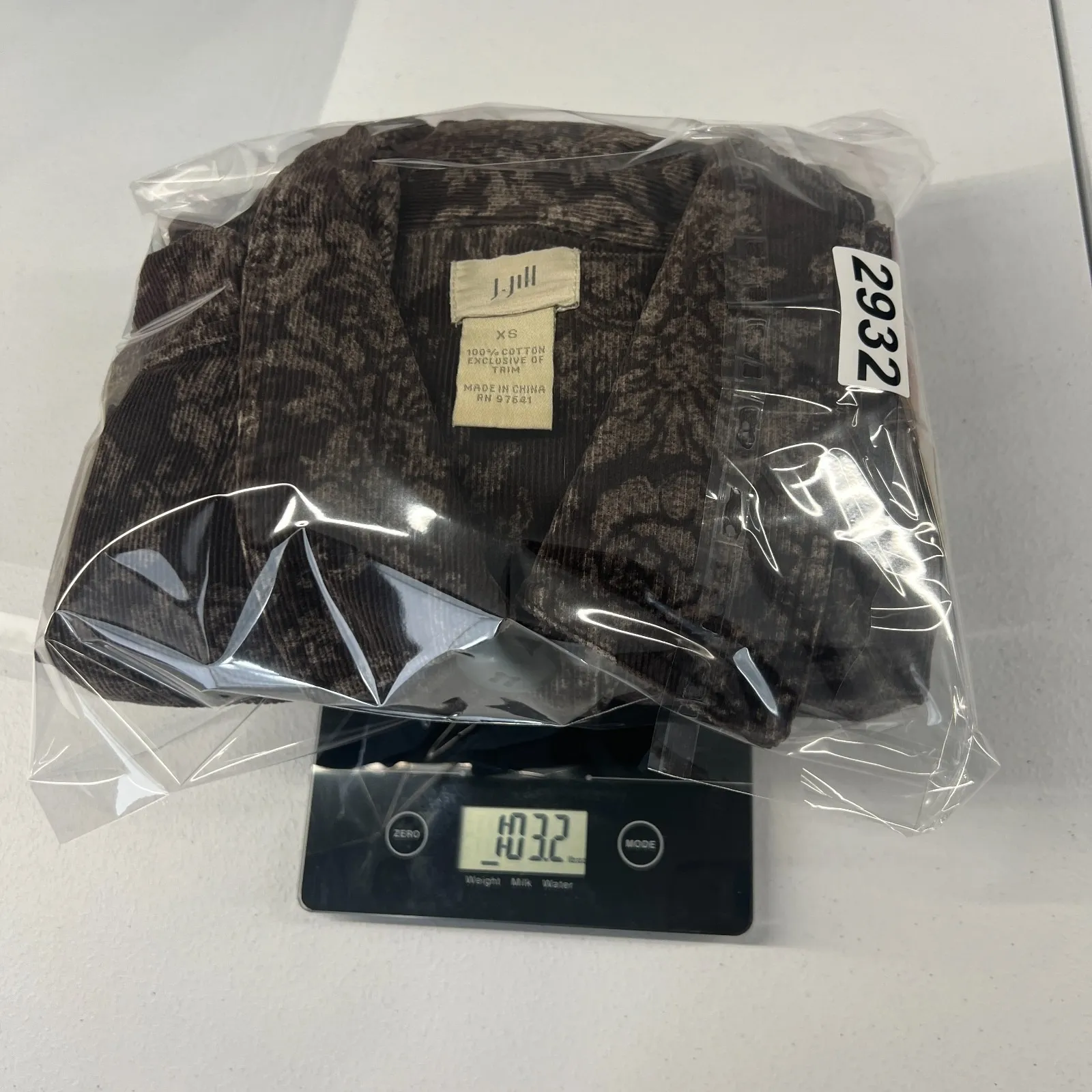 J.Jill Tumbled Coat Womens XS Brown Cotton Floral Damask Print Double Vented - Image 15