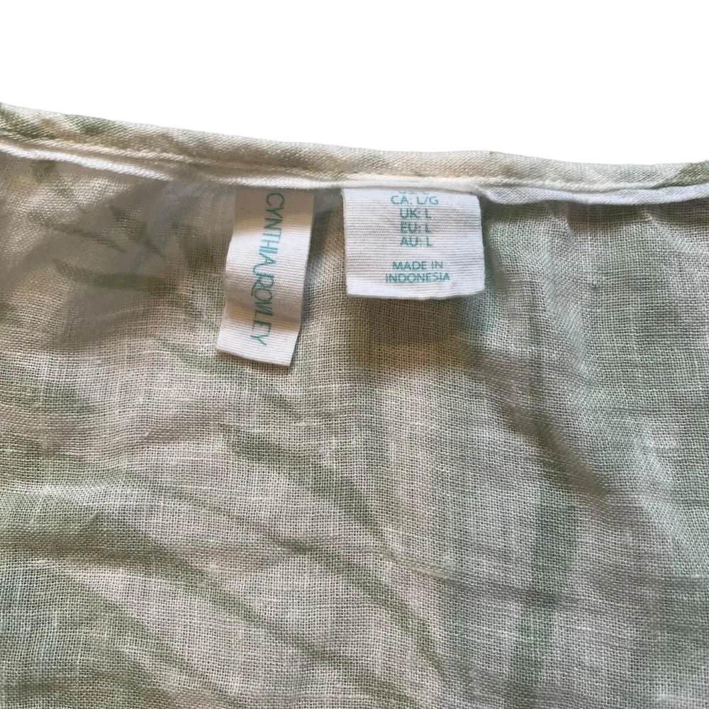 NWT, Cynthia Rowley Palm Print Linen Blend Swimsuit Cover Up Dress, Sz L - Image 10