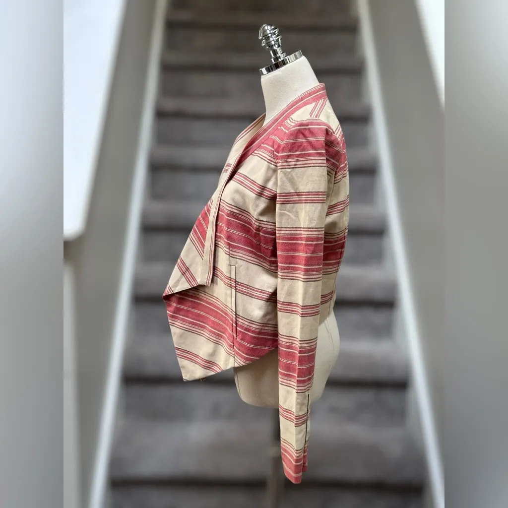 NEW BCBGMAXAZRIA Abbey Cropped Relaxed Blazer Jacket Red Multi Women’s M Office - Image 10