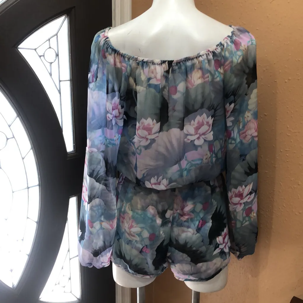 Show me your mumu SMYM Rainey Mini Romper in Water Lily - Image 4