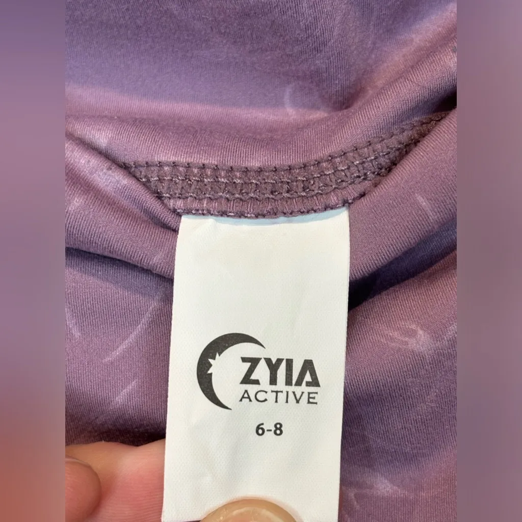 Zyia Active Woman’s Purple Floral Sporty Capri Leggings Size 6-8 - Image 4