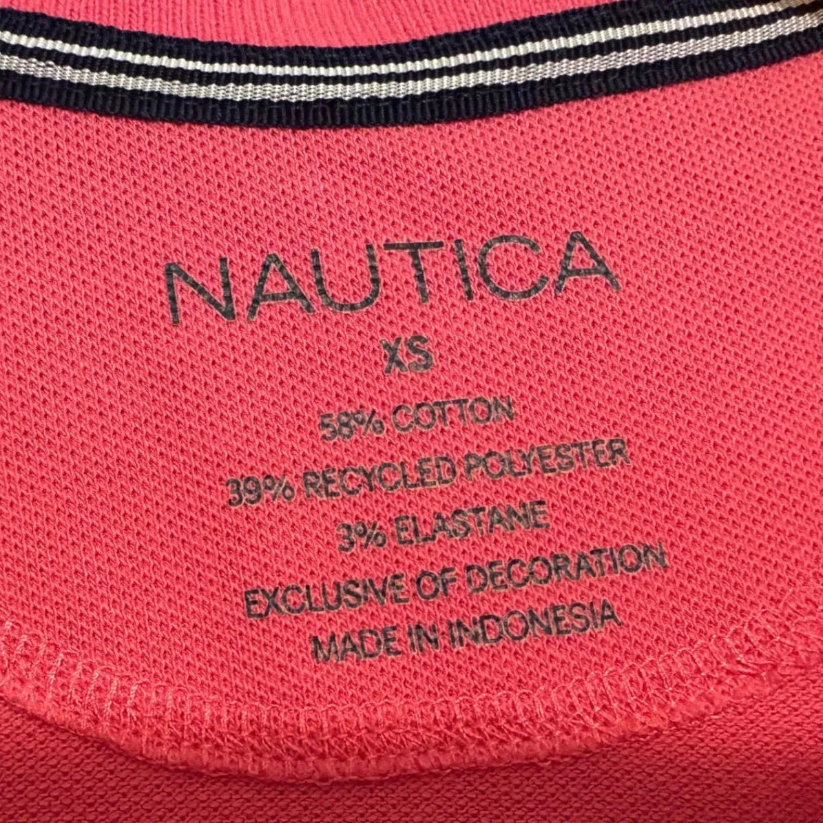 Nautica Women's Coral Short Sleeve Collared Polo Mini Dress XS Cotton Preppy - Image 3