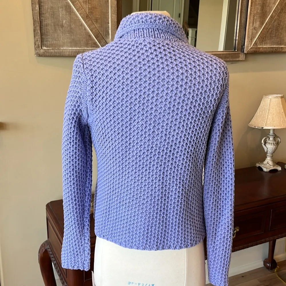 J Jill Purple Lavender Crochet Sweater - Image 5