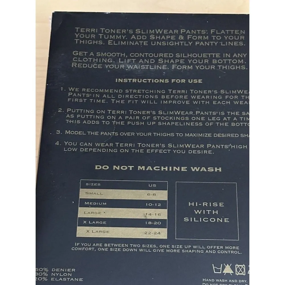 NEW Terri Toner's SlimWear Pants Shorts 2 Pack Black Nude Shapewear Lift Sz M Tan Size M - Image 3