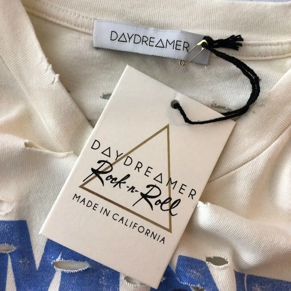 Daydreamer Womens T Shirt Ramones Self Titled Weekend Tee Distressed White S - Image 4