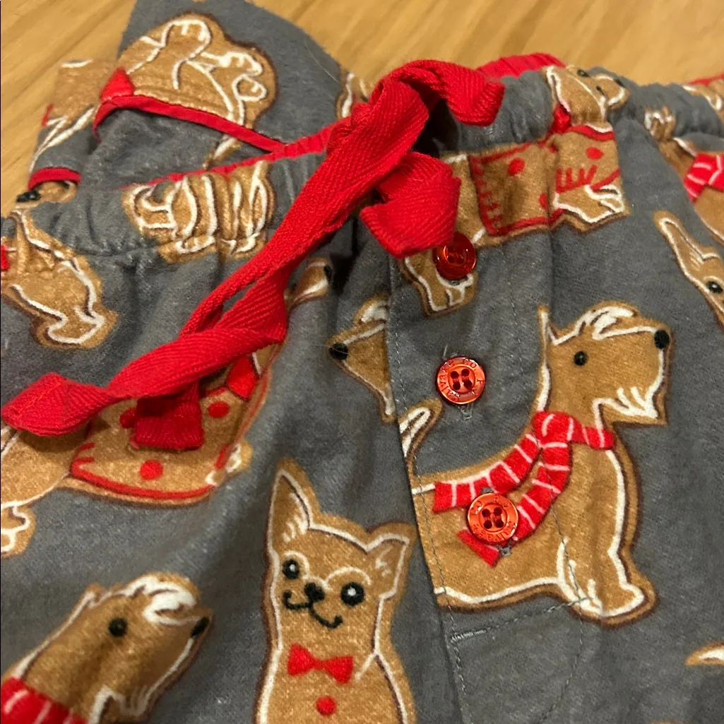 PJ Salvage Gingerbread Dog Cotton Pajama Set Sz m Cozy Holiday Print Christmas Gray Size M - Image 9