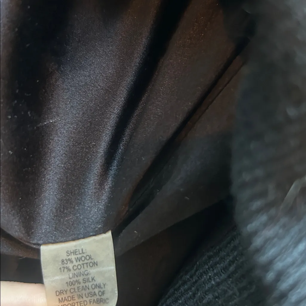 Peter Som Black Wool Silk Blend Corset Front Clasp Blazer Size 8 - Image 6