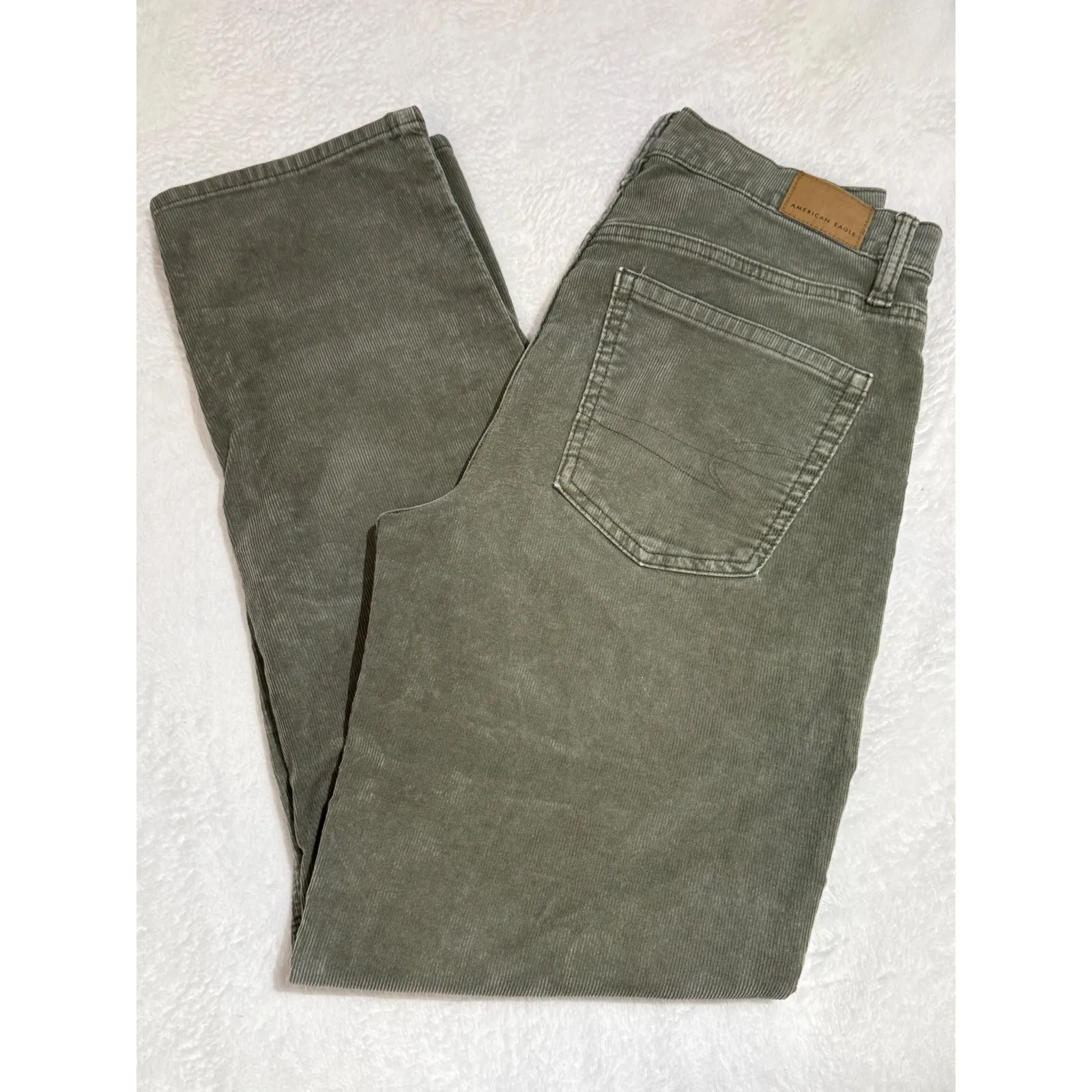 American Eagle Outfitters 90s Straight Corduroy Pants Olive Green Womens Size 4 - Image 5