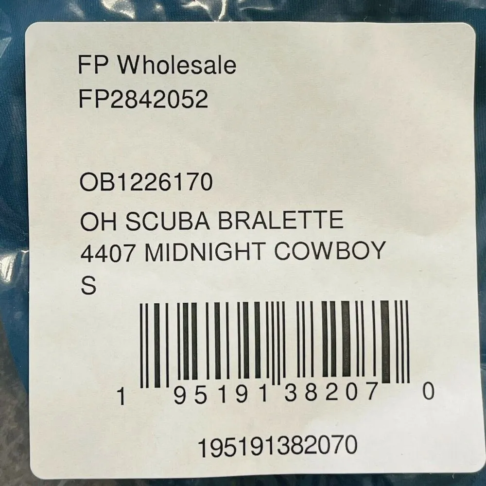 Free People Intimately Bra Oh Scuba Small Bralette Midnight Cowboy Convertible - Image 9