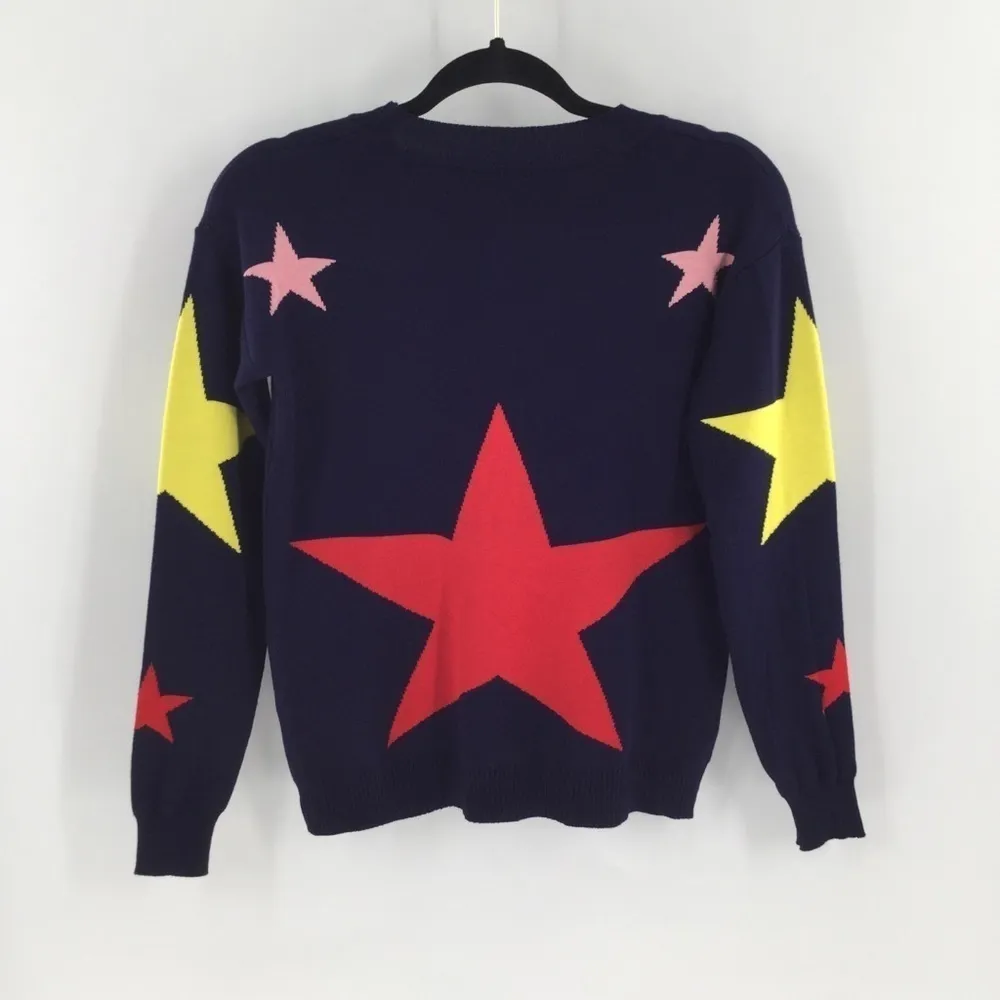 Super cute blue star double knit crew neck Sweater - Image 7