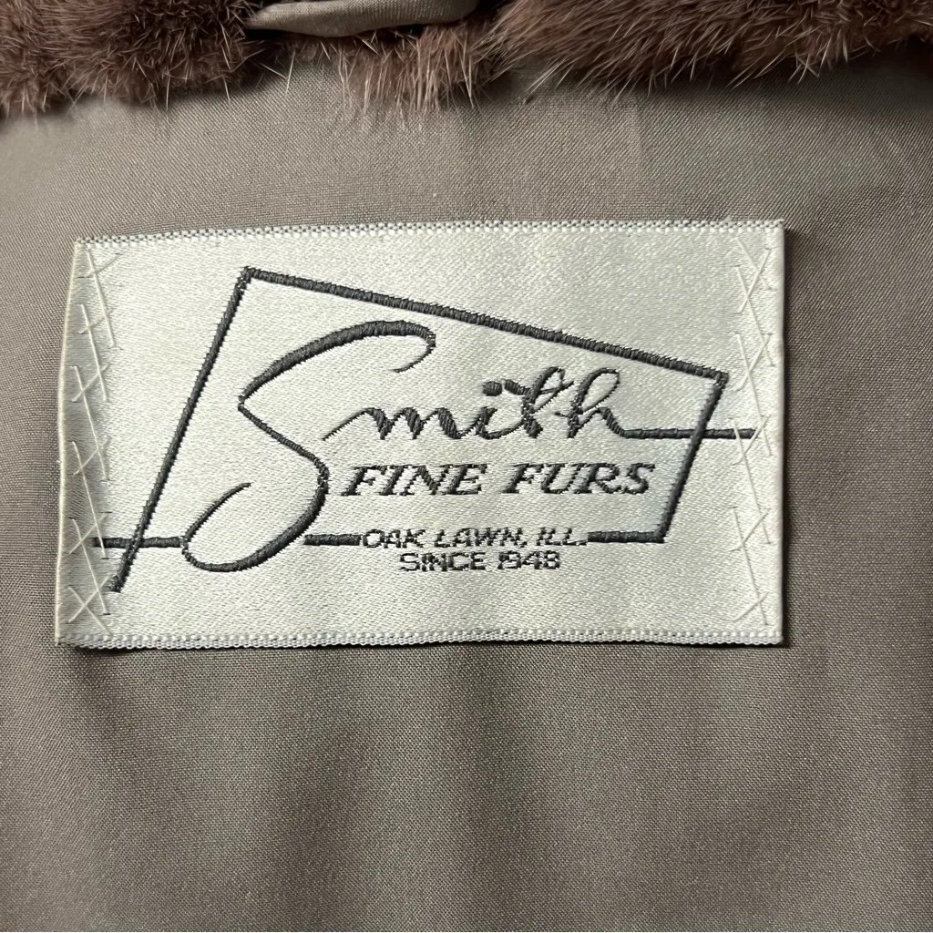 Womens White Grey Brown Degrade Mink Fur Swing Stroller Coat Size M Genuine Size M - Image 12
