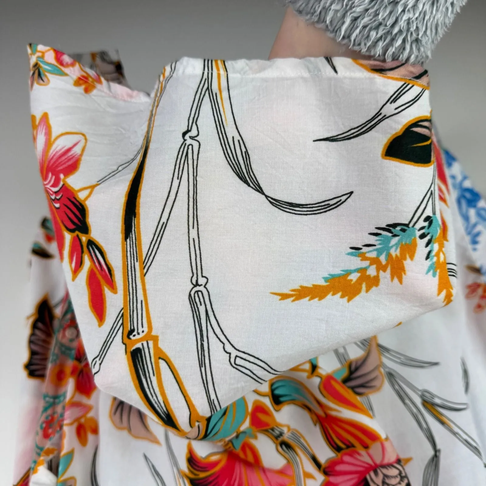 Soft Surroundings Floral Button Front Blouse Large Colorful Resort Boho‎ Chic - Image 4