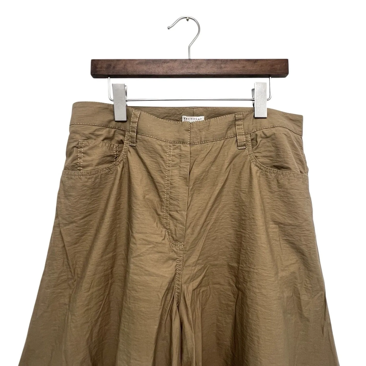 BRUNELLO CUCINELLI Exaggerated Wide Leg Palazzo Trouser Pants Brown Size US 8 - Image 3