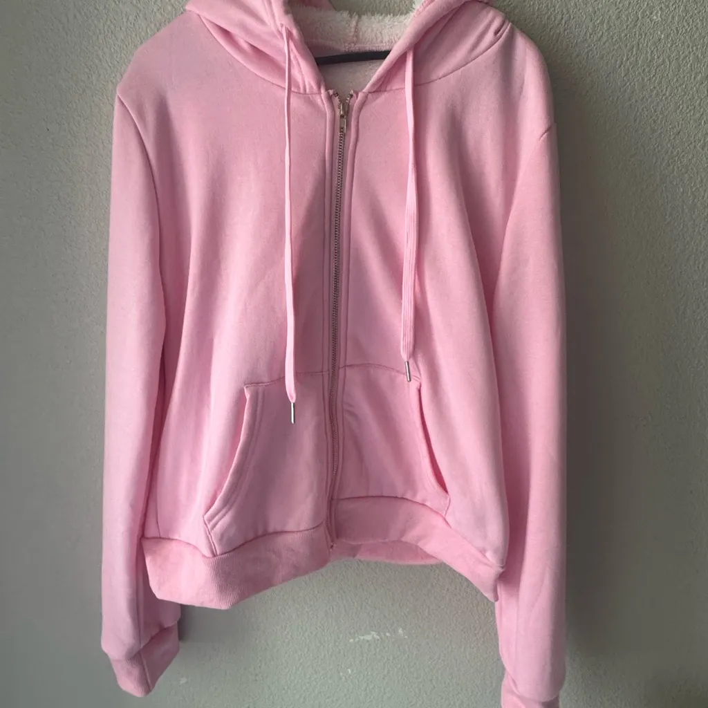 Pink Teddy Jacket for Women Size M - Image 4