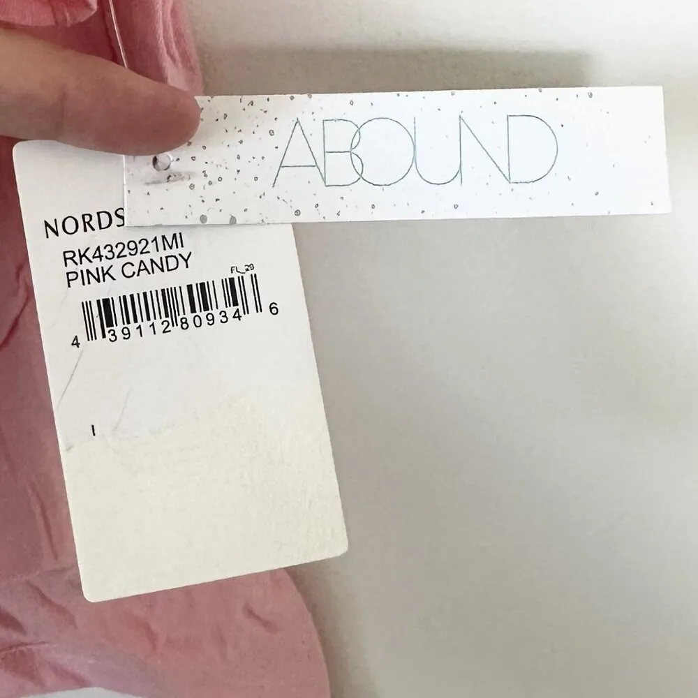 NWT Abound Pink Rolled Hem Short Sleeve Crop Top - Size: Large - Image 2