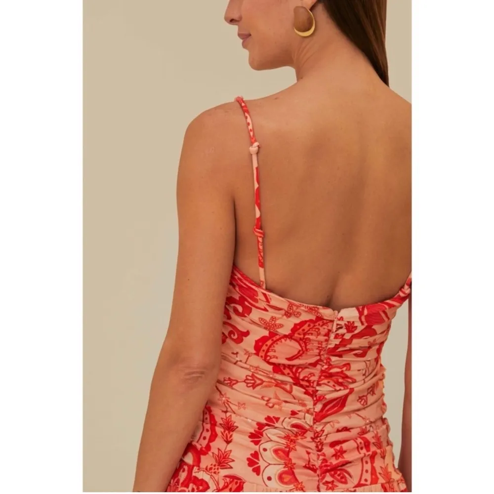 Farm Rio Jaipur Red Crossover Maxi Dress XL - Image 7