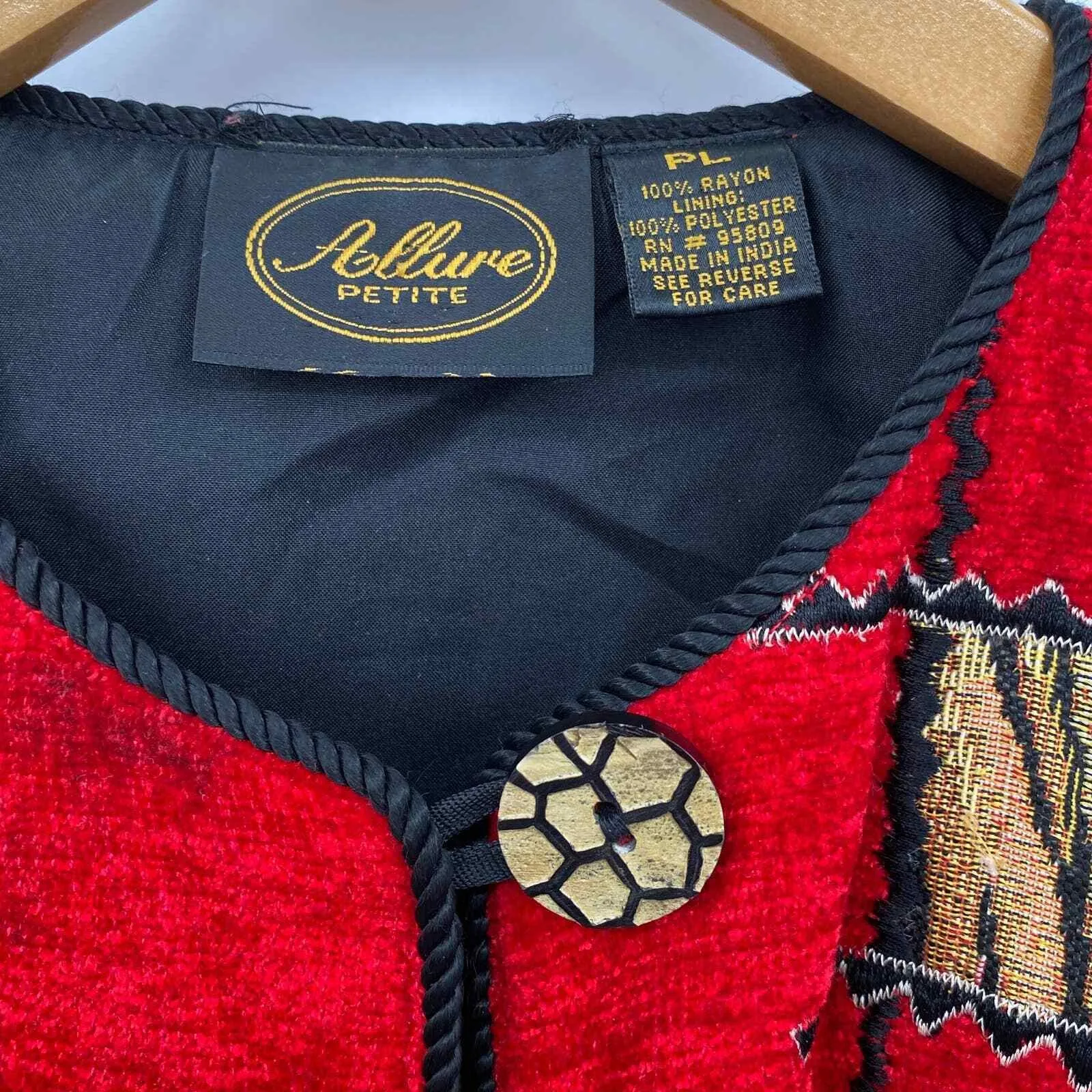 Allure Petite Cardigan Sweater Womens Petite Large Red Animal Print Chenille Size undefined - Image 4