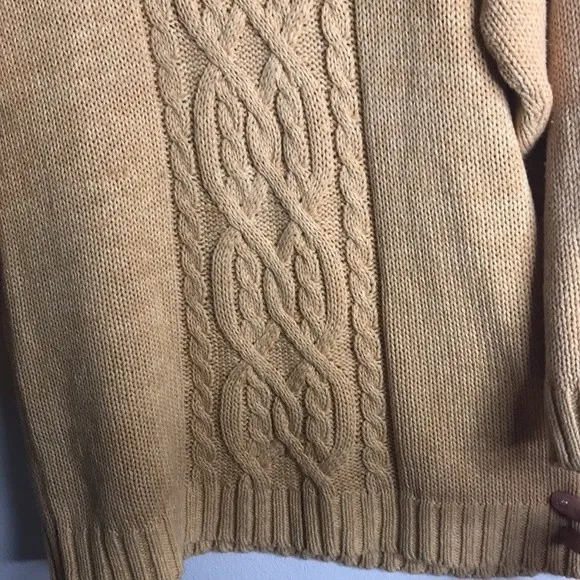 Vtg HUNTERS RUN TURTLENECK long SWEATER cable knit size small ladies Size L - Image 3