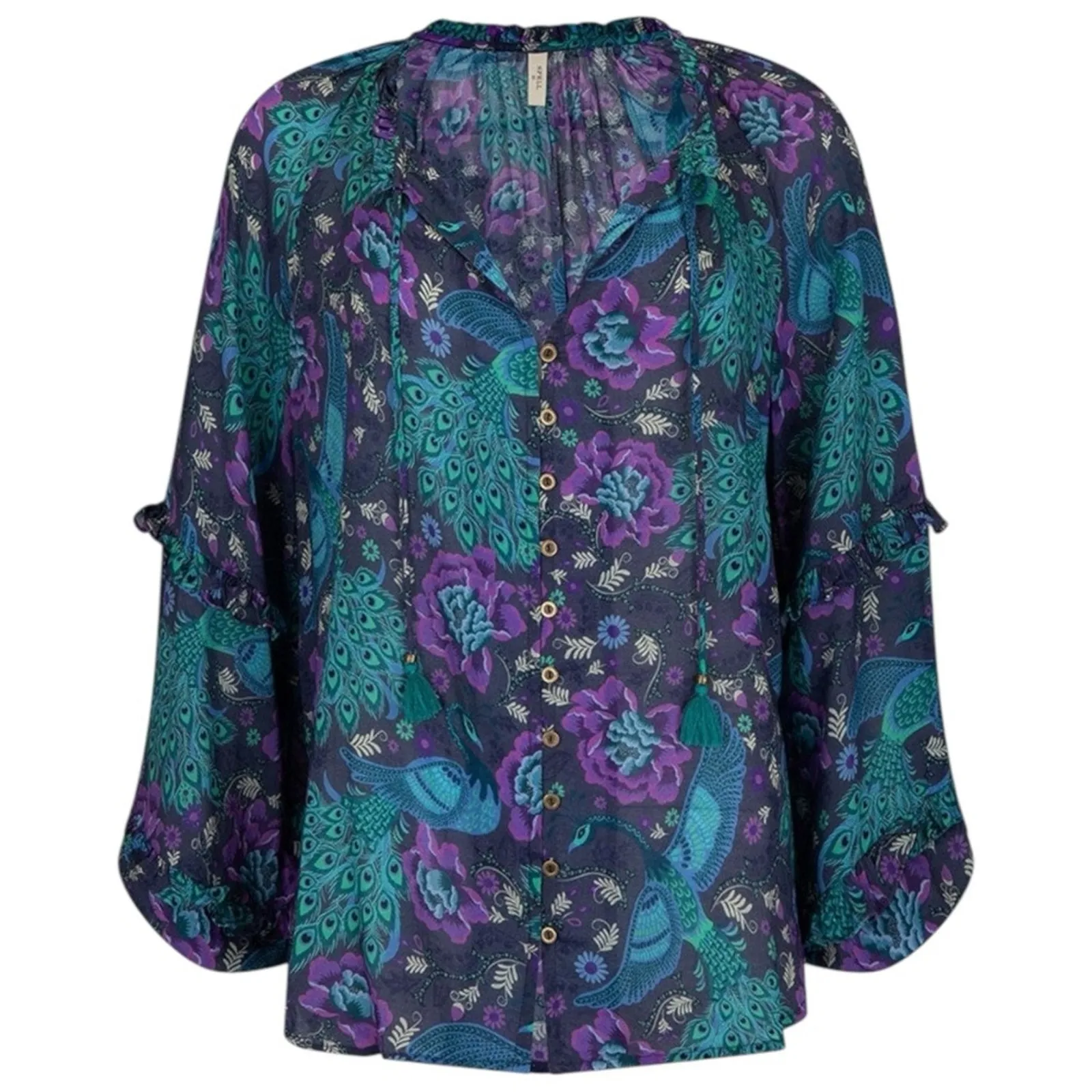 Spell & the Gypsy Bohème Blouse in Baltic Blues Large Bohemian 70s Witchy Blue - Image 9
