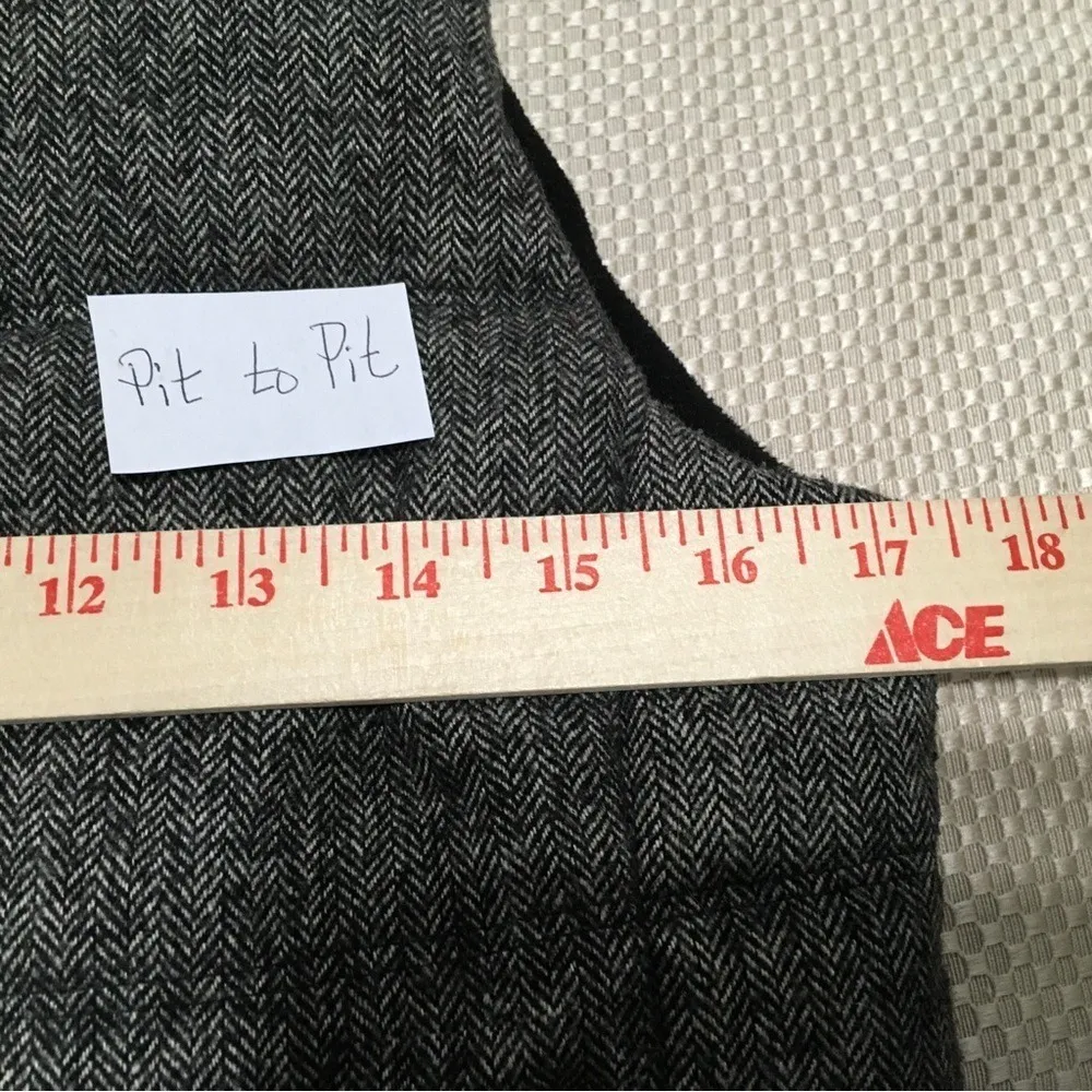 Old Navy Women's Gray‎ Wool Blend Tweed Zip-Up Sleeveless Puffer Vest Size XS - Image 7