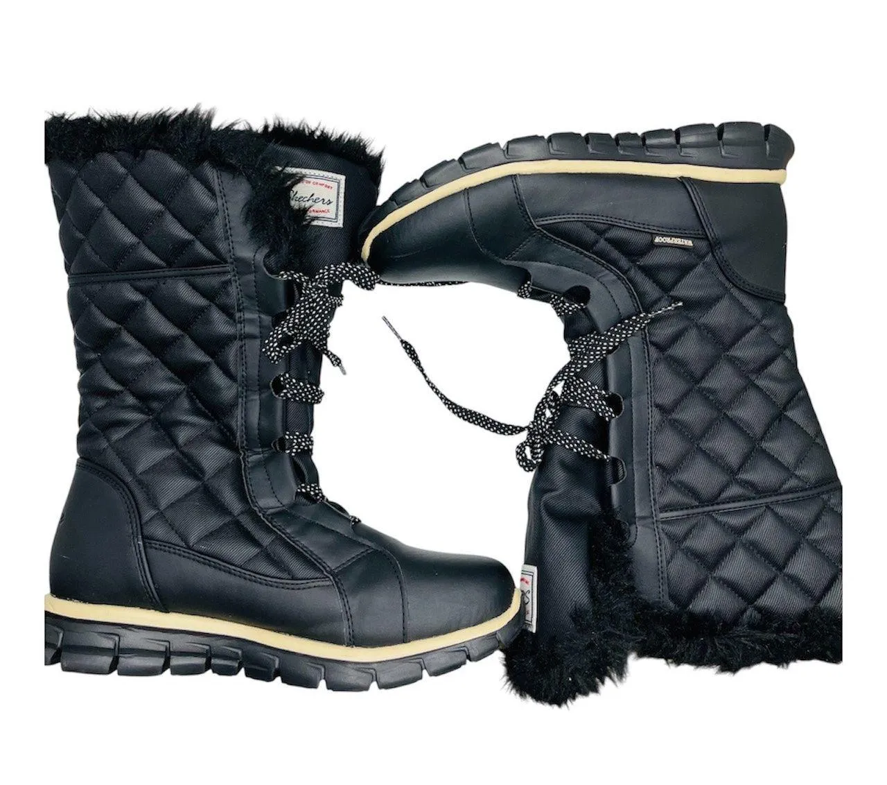 Skechers  women’s Synergy Real Estate Snow Boots sz 9 black quilted waterproof - Image 4