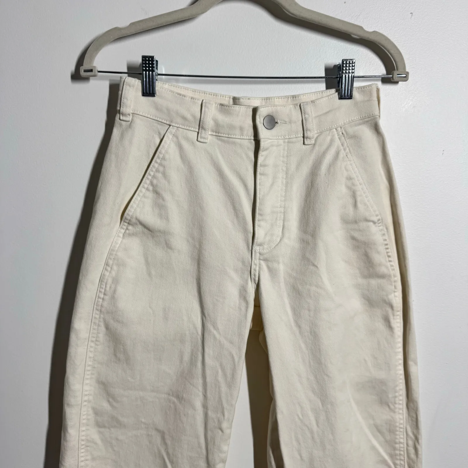 Everlane Utility Barrel Jean Pant Women 0 Bone Cream Minimal Modest Baggy - Image 3