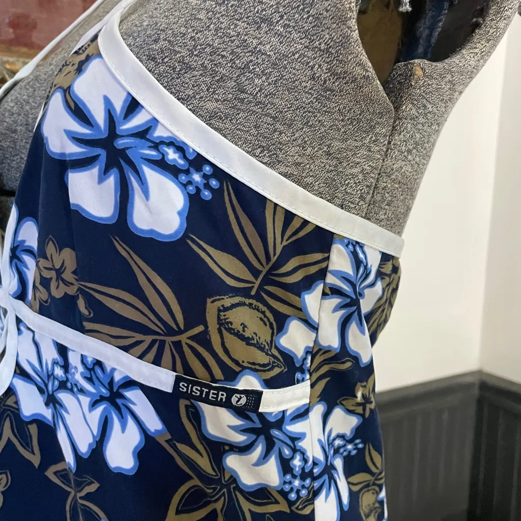 Y2K Sister Clothing Floral Hawaiian Halter Mini Dress 100% Cotton - Image 7