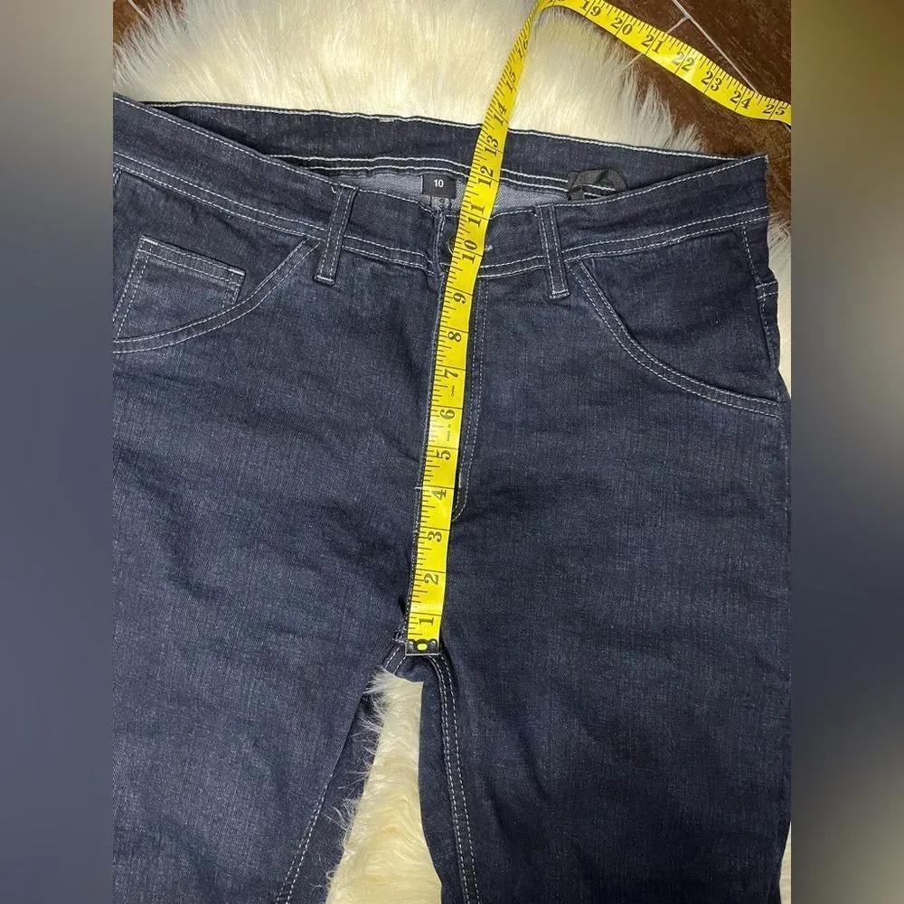 Iron Workers Selene Women's Jeans Dark blue motorcycle riding Denim Jeans Sz 10 - Image 9