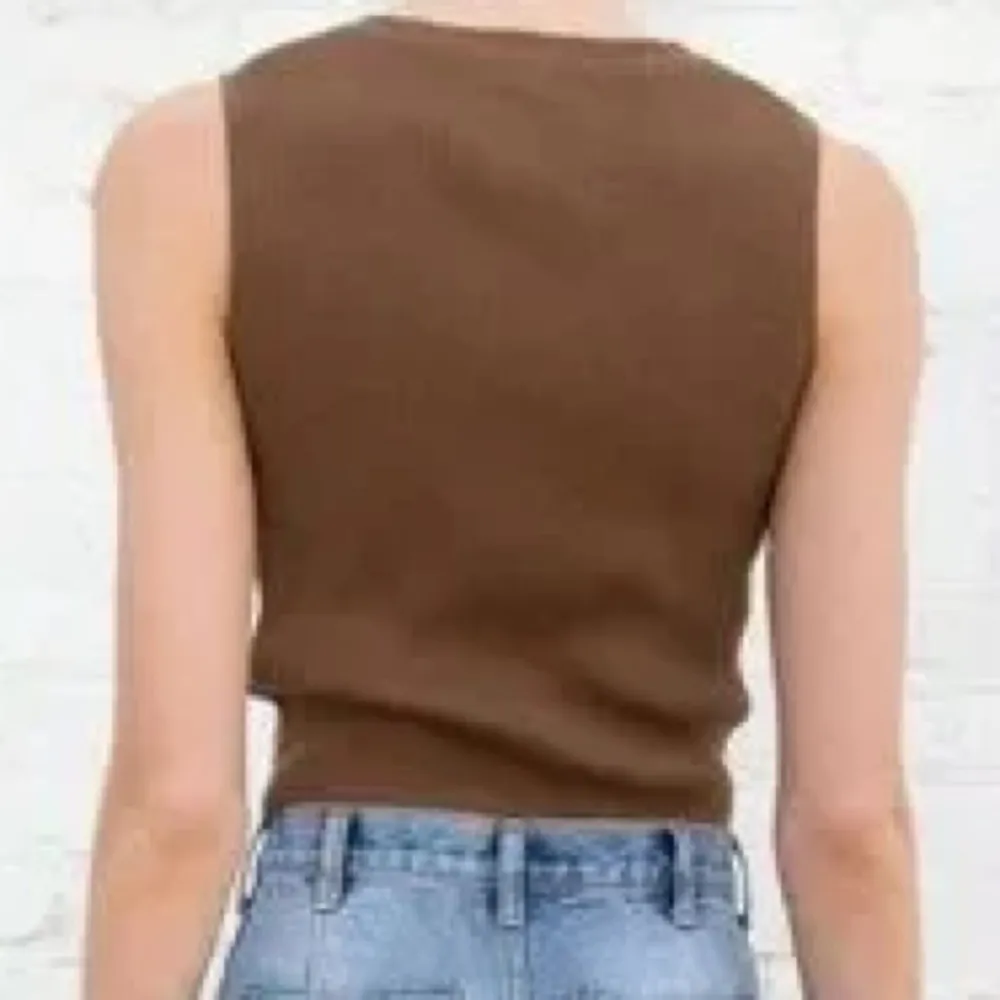 Brandy Melville John Galt Scarlett Tank Top Sweater Vest Brown Ribbed - Image 2