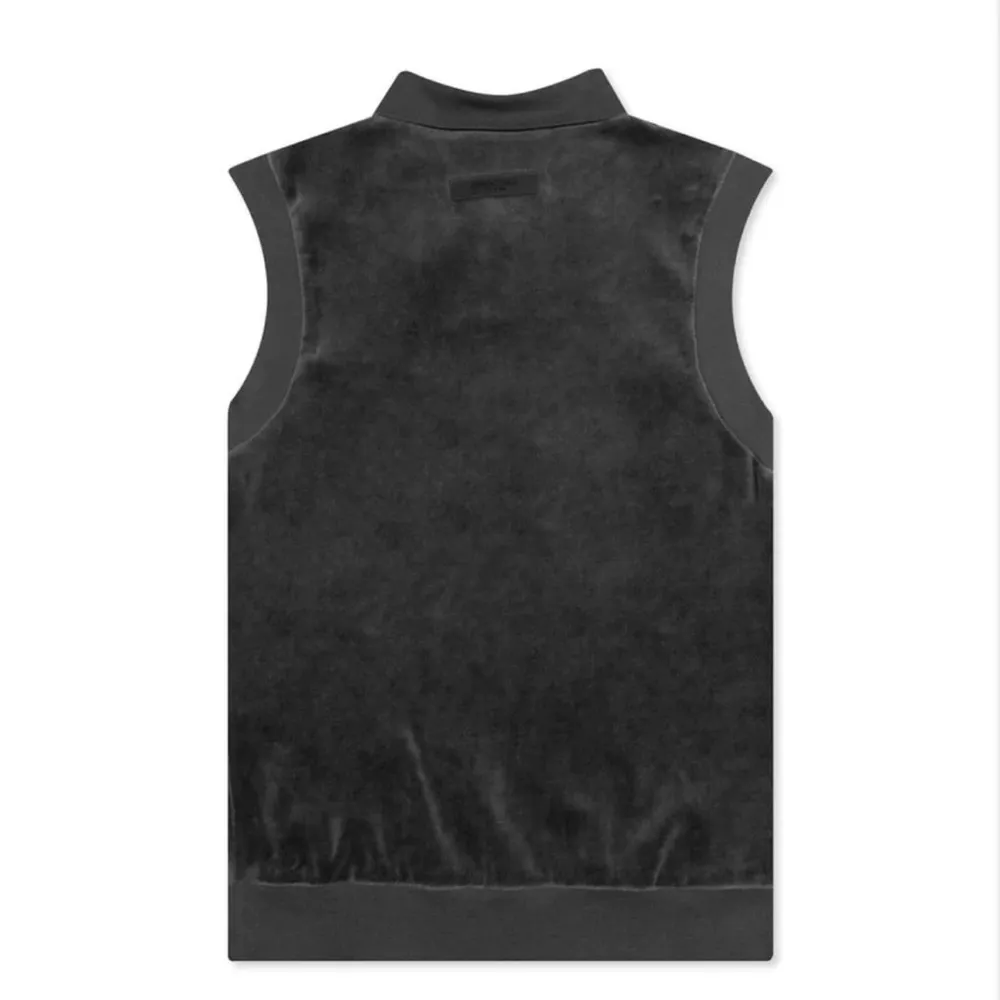 Fear Of God Essentials Women’s Sleeveless Velour Polo In Iron - Image 3