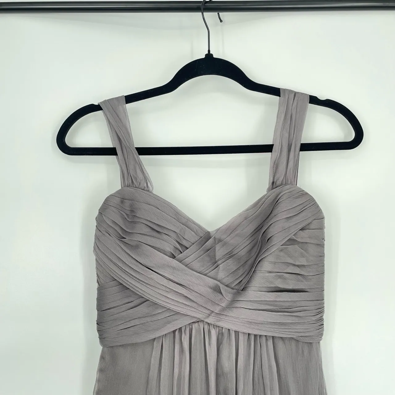 Amsale Women's Lavender Silk Pleated Empire Waist Elegant Maxi‎ Dress Size 2 Purple - Image 4