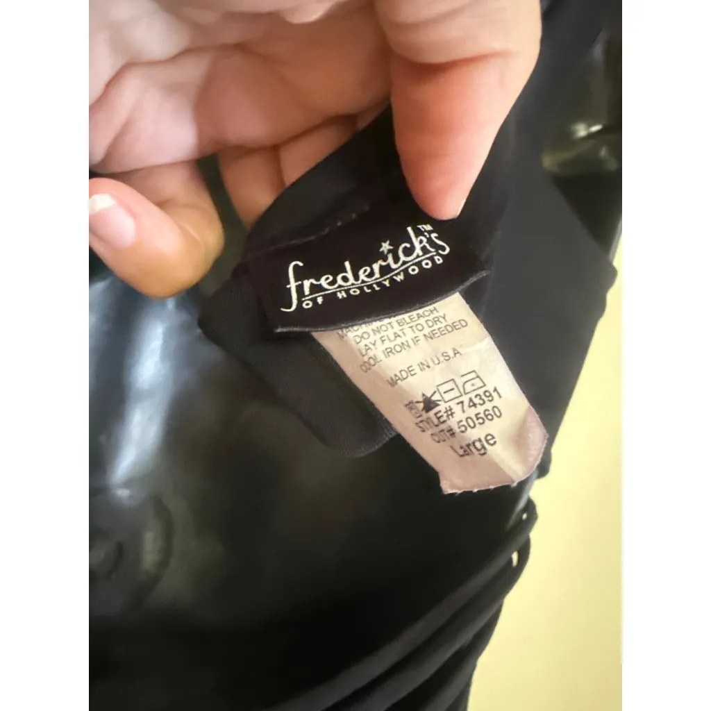 Fredericks Of Hollywood Womens Black Ruched Tank Top Large - Image 4