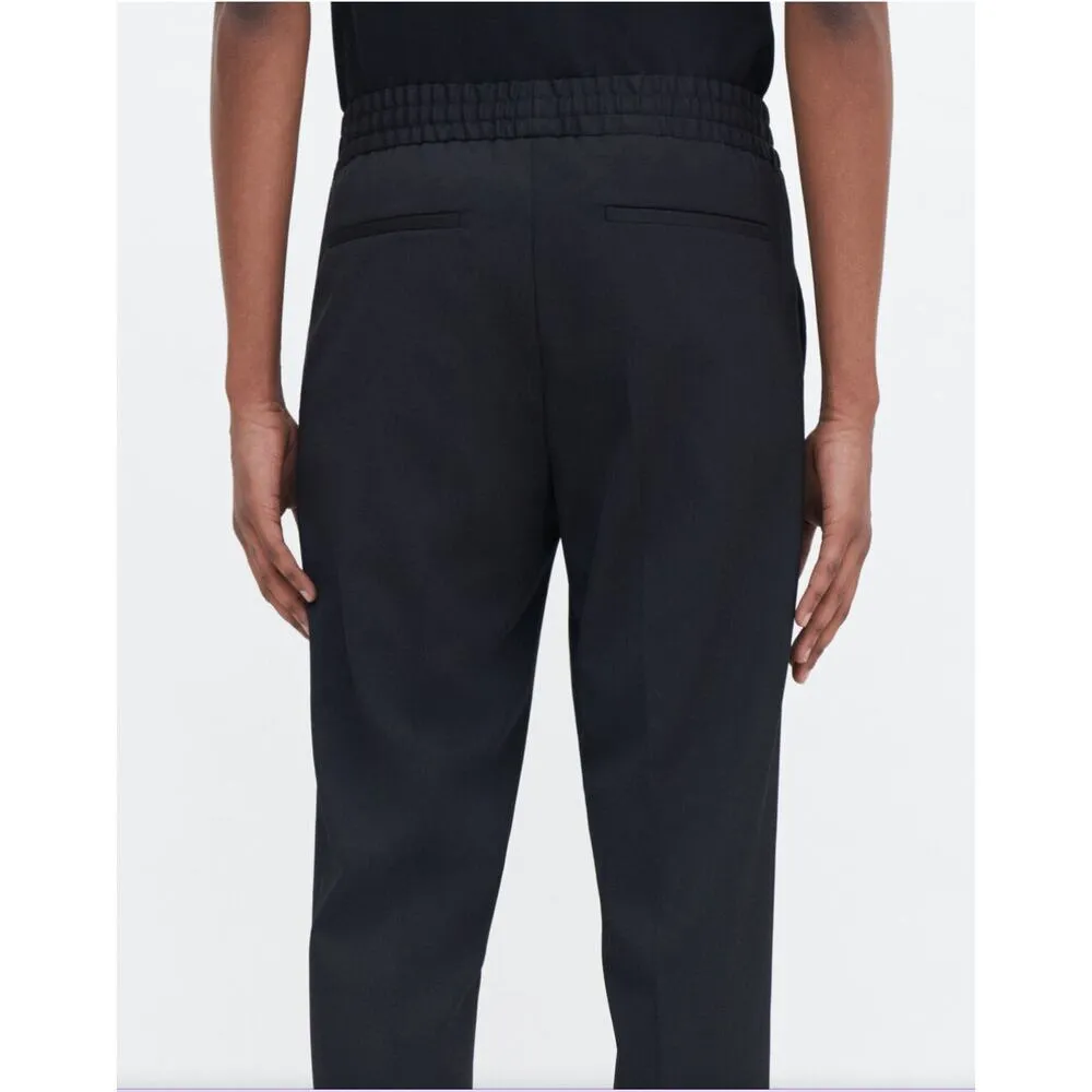Filippa K Terry Cropped Slim Fit Wool Blend Trousers in Black Men's sz. 48 or M Size M - Image 2