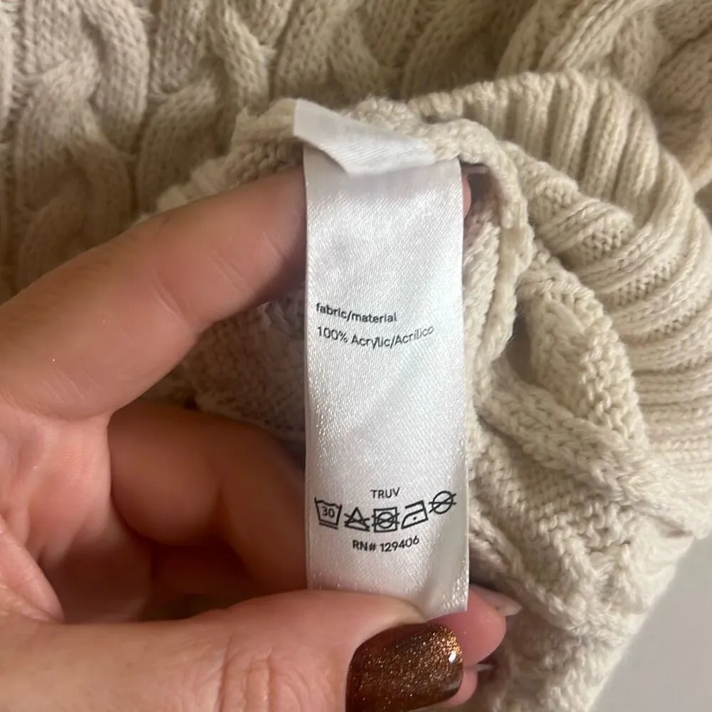 ✨Venus Cable Knit Sweater Sz Medium Cream Dress✨ - Image 11