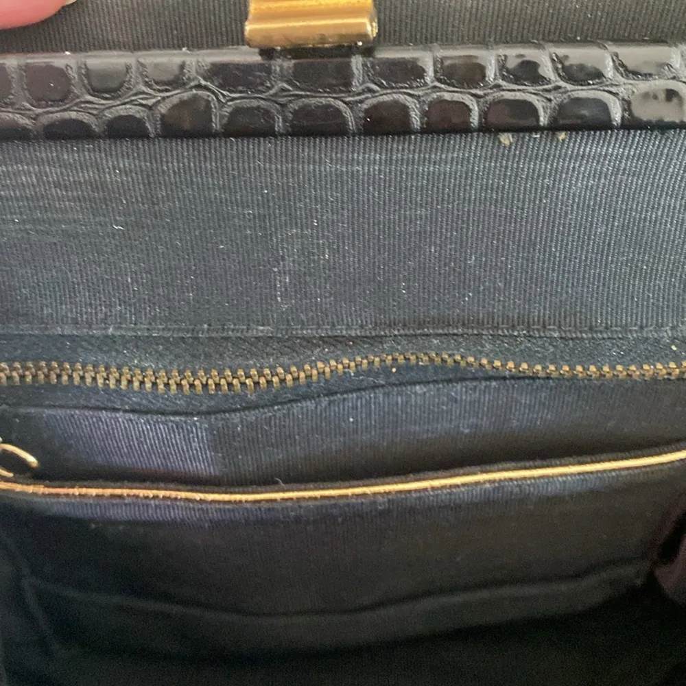 VINTAGE 1950s I. MAGNIN & CO RENDEL ALLIGATOR HAND BAG rare Brown - Image 10