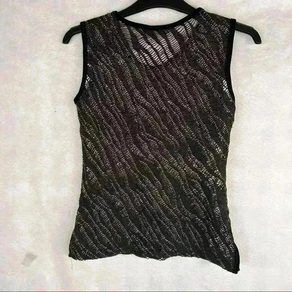 ZARA Women Metallic Meah Top Sz S Sleeveless Retro Funky Preppy - Image 2