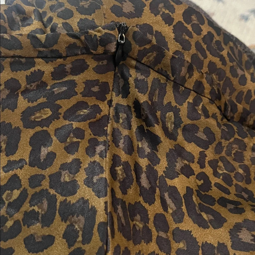 Zara Leopard Print Satin Skirt Sz. XL EUC - Image 14
