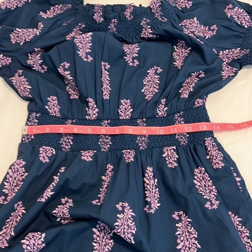 J. Crew Smocked Puff Sleeve Cotton Poplin Dress Budding Branch Print Size XS - Image 15