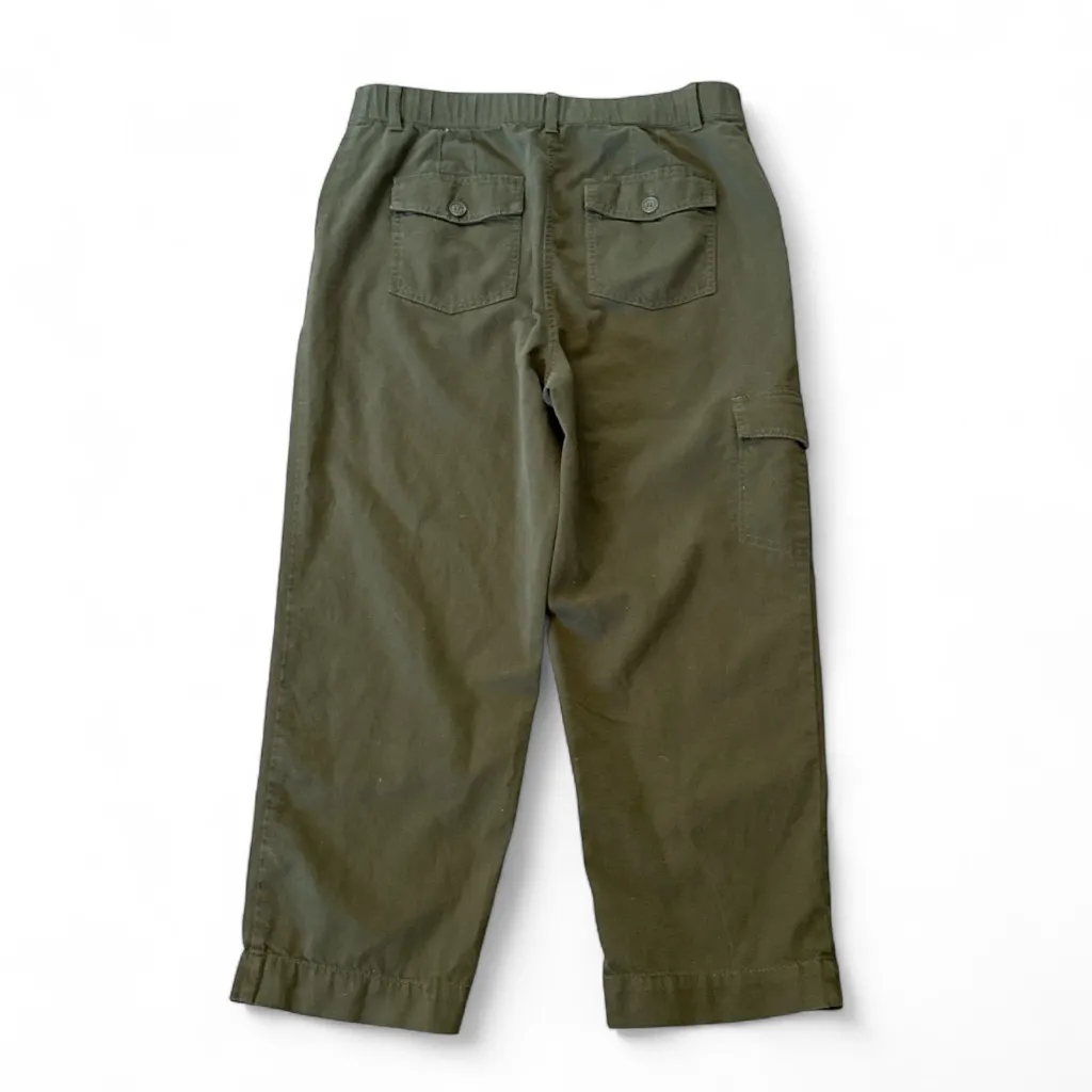 Talbots Olive Green Cropped Cargo Pants Size 10 High Rise Casual‎ Travel - Image 2