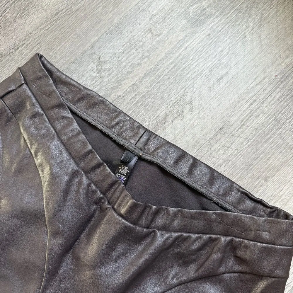 SKIMS Espresso Faux Leather Bootcut Pants XL As Seen On Kim Kardashian - Image 10