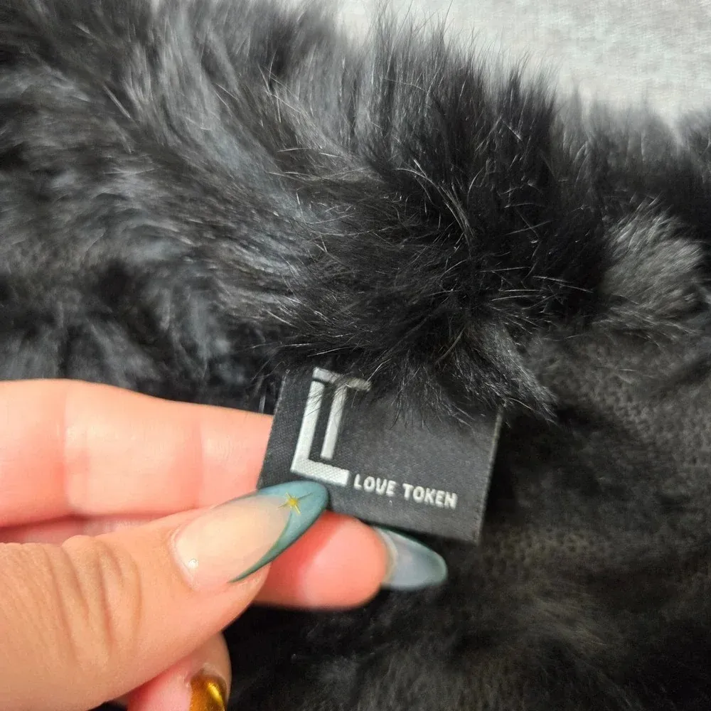 Love Token Black Fur Light Coat - Image 7