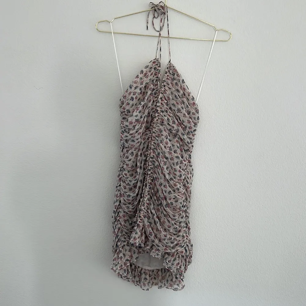 Zara Bloggers Favorite Metallic Thread Draped Print Dress - Image 10