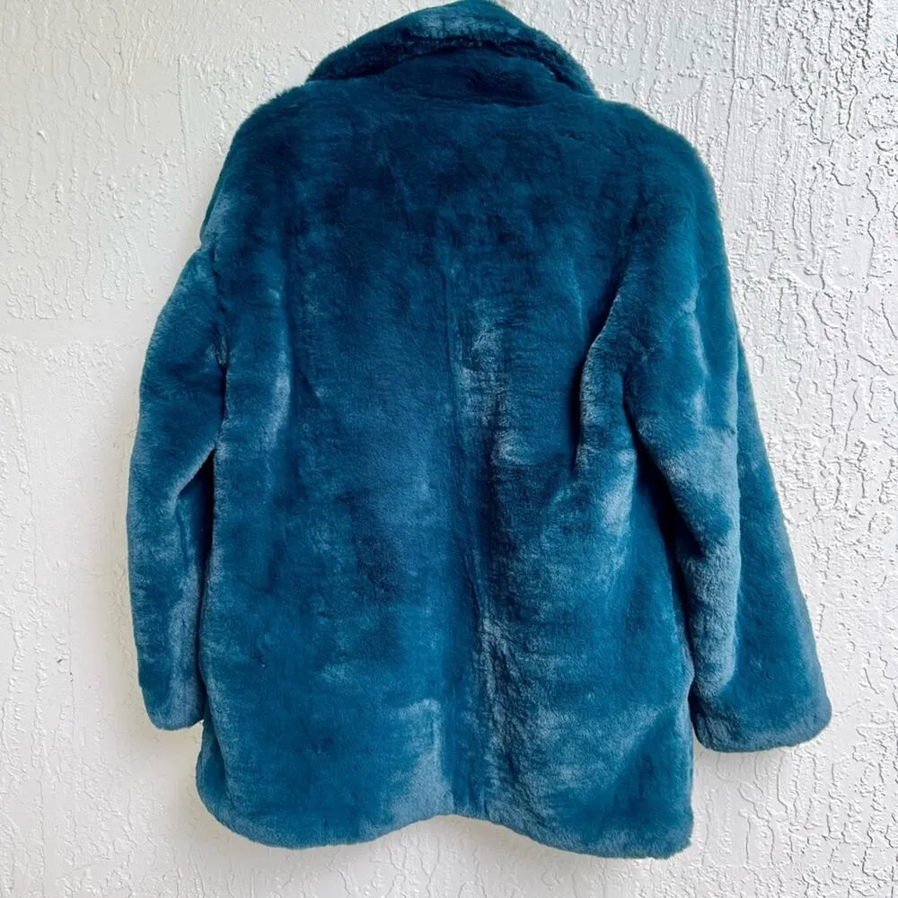 Heartloom Ava faux vegan fur jacket sapphire blue small New with tags - Image 7