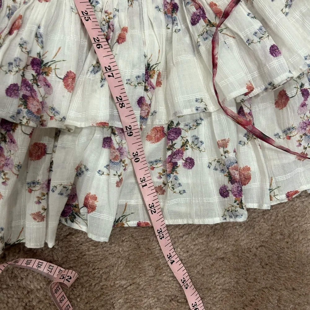 Loveshackfancy x Aerin Floral Lilac Violet Smocked Ruffle Mini Dress - Image 6